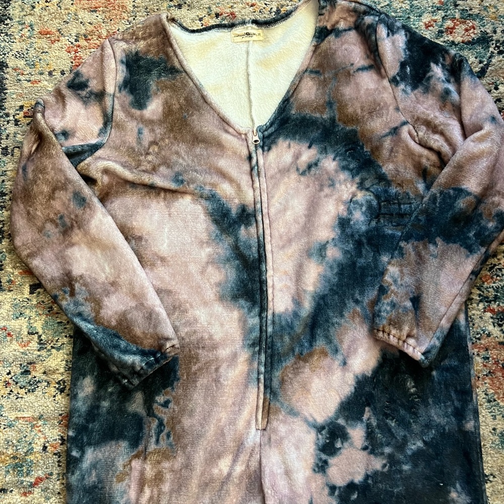 Natural Life Fleece Tie-Dye Jumpsuit Size Small - Picture 2 of 3